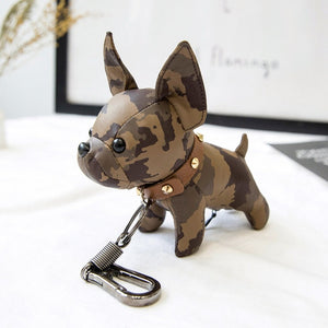 Leather Bulldog Keychain